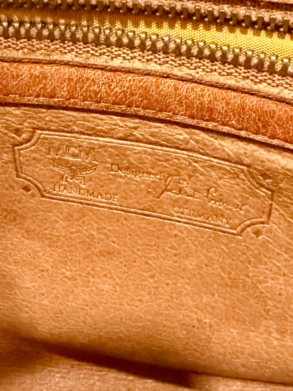 MCM Cognac Visetos Monogram Pouch with Leather Trim - Picture 7 of 13